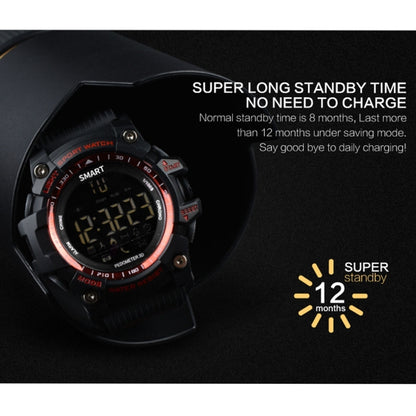 EX16 1.12 Inch FSTN LCD Full Angle Screen Display Sport Smart Watch, IP67 Waterproof, Support Pedometer / Stopwatch / Alarm / Notification Remind / Call Notify / Camera Remote Control / Calories Burned, Compatible with Android and iOS Phones