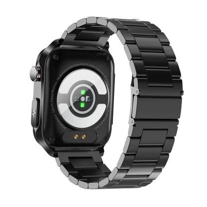 TK11P 1.83 inch IPS Screen IP68 Waterproof Steel Band Smart Watch, Support Stress Monitoring / ECG, Steel Band (Black)