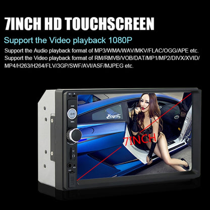 7010B HD 2 Din 7 inch Car Bluetooth Radio Receiver MP5 Player, Support FM & USB & TF Card, 7010B