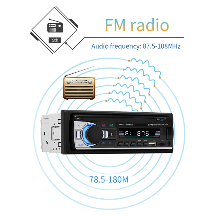 SWM-530 12V Universal Car Dual USB Charger Radio Receiver MP3 Player, Support FM & Bluetooth with Remote Control, SWM-530