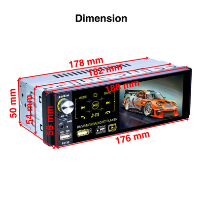 P5130 HD 1 Din 4.1 inch Car Radio Receiver MP5 Player, Support FM & AM & Bluetooth & TF Card, with Steering Wheel Remote Control, P5130