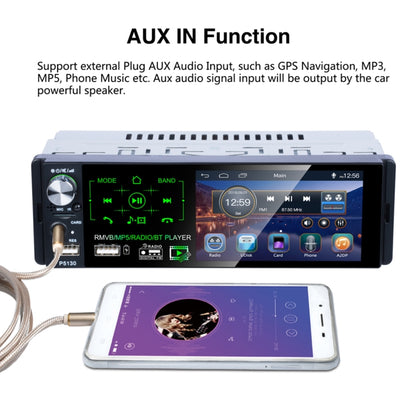 P5130 HD 1 Din 4.1 inch Car Radio Receiver MP5 Player, Support FM & AM & Bluetooth & TF Card, with Steering Wheel Remote Control, P5130