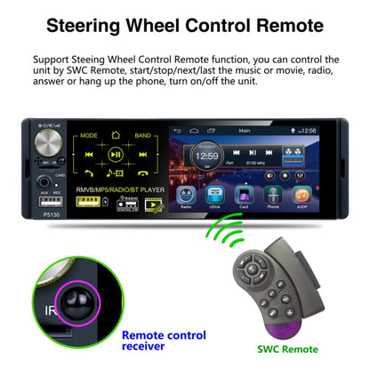 P5130 HD 1 Din 4.1 inch Car Radio Receiver MP5 Player, Support FM & AM & Bluetooth & TF Card, with Steering Wheel Remote Control, P5130