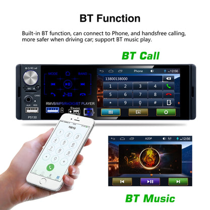 P5130 HD 1 Din 4.1 inch Car Radio Receiver MP5 Player, Support FM & AM & Bluetooth & TF Card, with Steering Wheel Remote Control, P5130