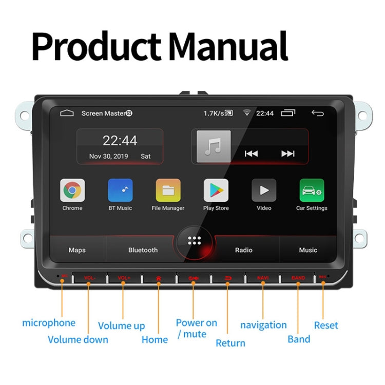 9093 Car HD 9 inch Radio Receiver MP5 Player for Volkswagen, Support FM & Bluetooth & TF Card & GPS & WiFi 1GB+16GB, 9 inch Support FM & Bluetooth & TF Card & GPS & WiFi