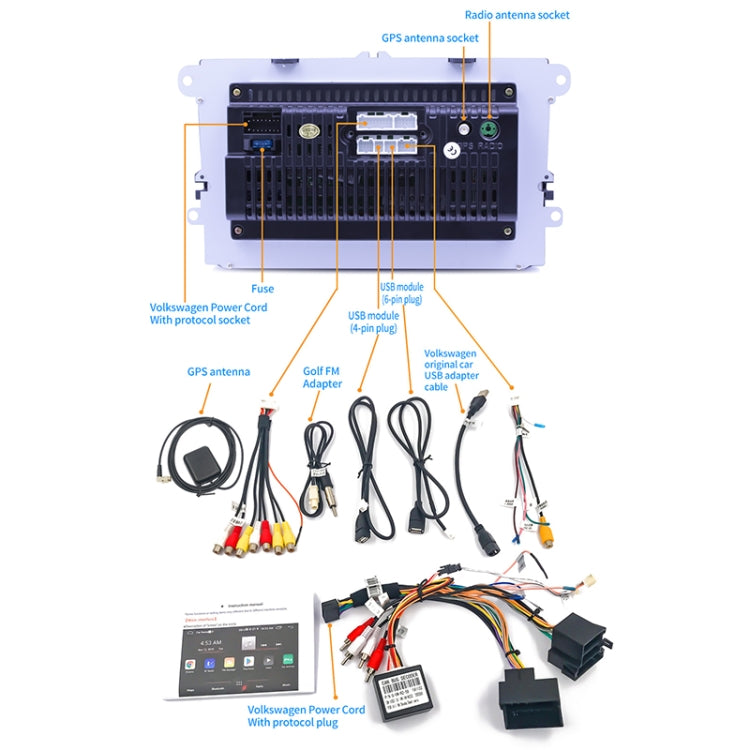 9093 Car HD 9 inch Radio Receiver MP5 Player for Volkswagen, Support FM & Bluetooth & TF Card & GPS & WiFi 1GB+16GB, 9 inch Support FM & Bluetooth & TF Card & GPS & WiFi