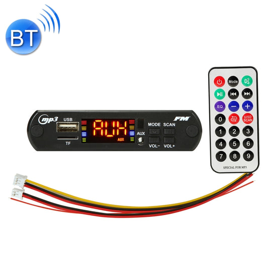 Car 5V Audio MP3 Player Decoder Board FM Radio TF USB 3.5mm AUX, with Bluetooth Function & Remote Control, 5V