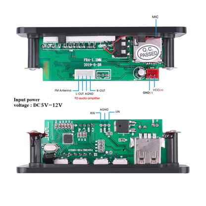 Car 12V 2x3W Audio MP3 Player Decoder Board FM Radio TF USB 3.5mm AUX, with Bluetooth & Recording Call Function & Remote Control, 12V