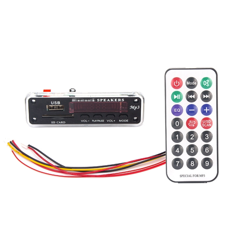 Car 5V Color Screen Audio MP3 Player Decoder Board FM Radio SD Card USB, with Bluetooth Function & Remote Control, 5V