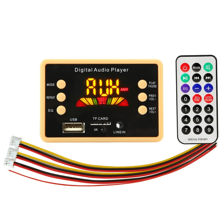 Car 5V Color Screen Audio MP3 Player Decoder Board FM Radio TF Card USB, with Bluetooth Function & Remote Control, 5V