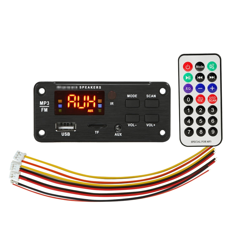 Car 5V Color Screen Display Bluetooth 5.0 Audio MP3 Player Decoder Board FM Radio TF Card USB 3.5mm AUX, with Remote Control, 5V