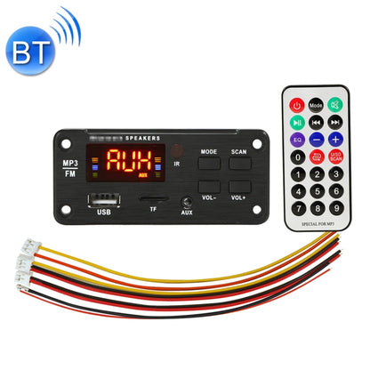 Car 12V Color Screen Display Bluetooth 5.0 Audio MP3 Player Decoder Board FM Radio TF Card USB 3.5mm AUX, with Remote Control, 12V