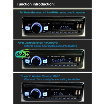 1-Din Car DAB Radio Player Stereo System FM Receiver, Support Bluetooth & U Disk & MP3 & TF Card, 1-Din Car DAB Radio Player