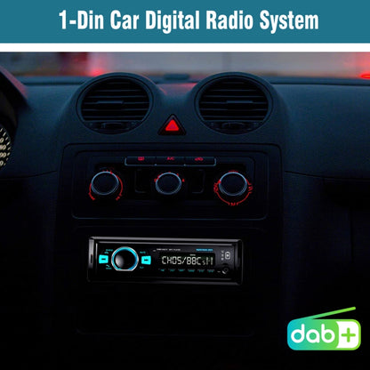 1-Din Car DAB Radio Player Stereo System FM Receiver, Support Bluetooth & U Disk & MP3 & TF Card, 1-Din Car DAB Radio Player