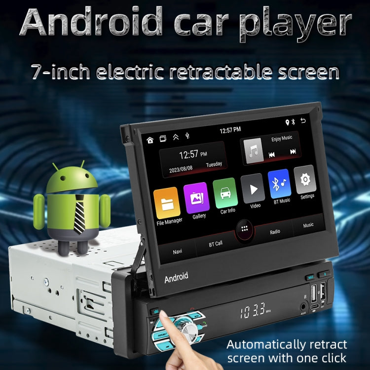 HD 7 inch Single Din Car Android Player GPS Navigation Bluetooth Touch Stereo Radio, Support Mirror Link & FM & WIFI, 9706