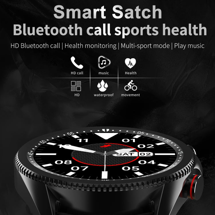 M98 1.28 inch IPS Color Screen IP67 Waterproof Smart Watch, Support Sleep Monitor / Heart Rate Monitor / Bluetooth Call, Style:Leather Strap, Leather Strap(Silver), Leather Strap(Black)