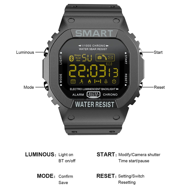 Lokmat MK22 1.21 inch FSTN LCD Screen 50m Waterproof Smart Watch, Support Information Reminder / Remote Camera / Sport Record, EDA001133601A, EDA001133601B, EDA001133601C