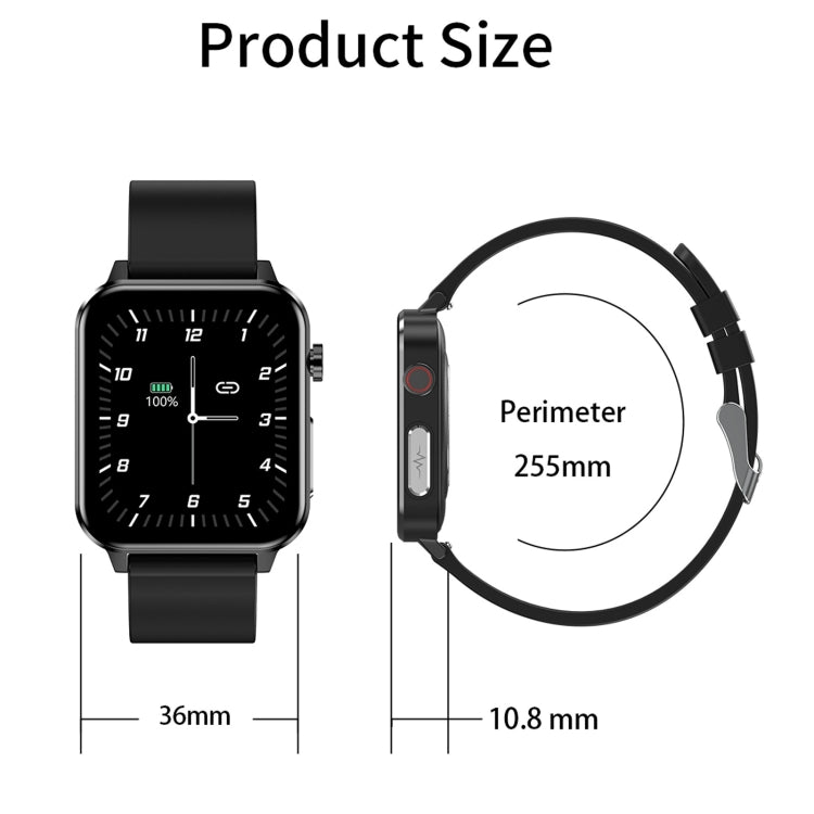 E86 1.7 inch TFT Color Screen IP68 Waterproof Smart Watch, Support Blood Oxygen Monitoring / Body Temperature Monitoring / AI Medical Diagnosis, Style: Steel Strap, Steel Strap(Black)