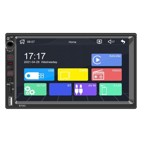 B700C HD 7 inch Universal Car MP5 Player with Wired Carplay, Support FM & Bluetooth & TF Card, B700C