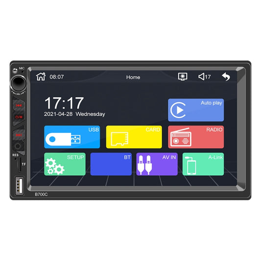 B700C HD 7 inch Universal Car MP5 Player with Wired Carplay, Support FM & Bluetooth & TF Card, B700C