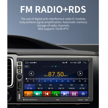 S-8802C 7 inch IPS Screen Car Android Player GPS Navigation Bluetooth Touch FM Radio, Support Mirror Link & FM & WIFI & Steering Wheel Control, S-8802C