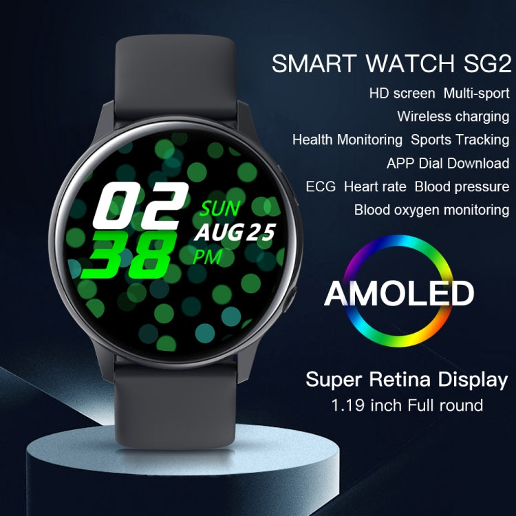 SG20 1.2 inch AMOLED Screen Smart Watch, IP68 Waterproof, Support Music Control / Bluetooth Photograph / Heart Rate Monitor / Blood Pressure Monitoring