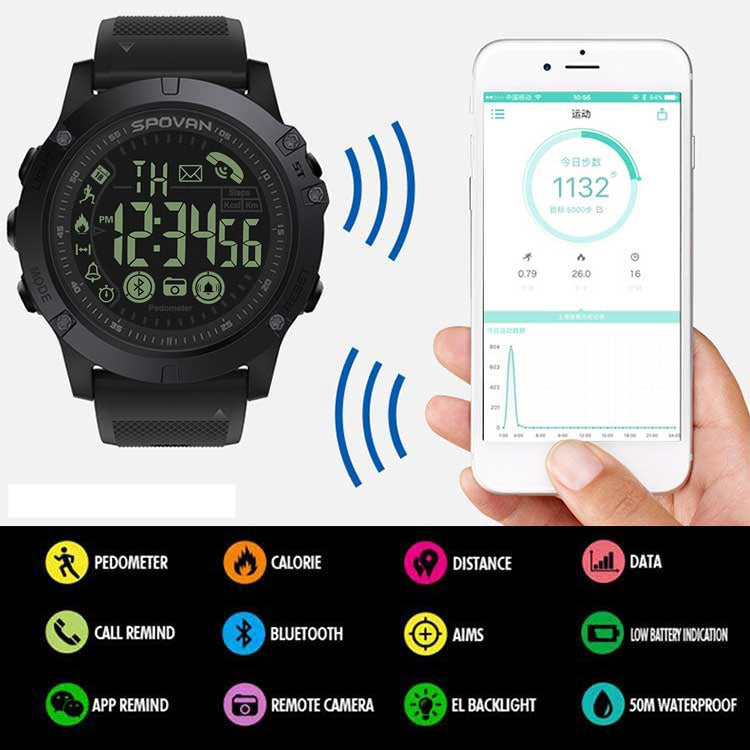 PR1-2 1.24 inch IP68 Waterproof Sport Smart Watch, Support Bluetooth / Sleep Monitor / Call Reminder