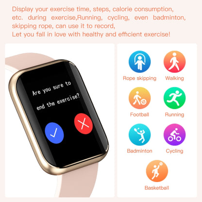 GX08 1.69 Inch Square Screen Smart Watch Supports Heart Rate Detection, Blood Pressure Detection, Blood Oxygen Detection