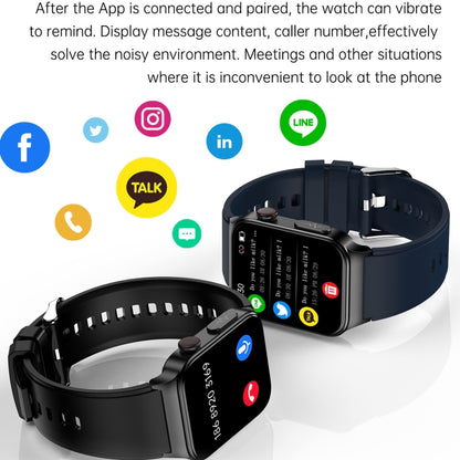 E500 1.83 inch HD Square Screen TPU Watch Strap Smart Watch Supports ECG Monitoring / Non-invasive Blood Sugar, TPU Strap(Black), TPU Strap(Red), TPU Strap(Blue)