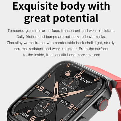 E500 1.83 inch HD Square Screen Leather Watch Strap Smart Watch Supports ECG Monitoring / Non-invasive Blood Sugar, Leather Strap(Black), Leather Strap(Brown)