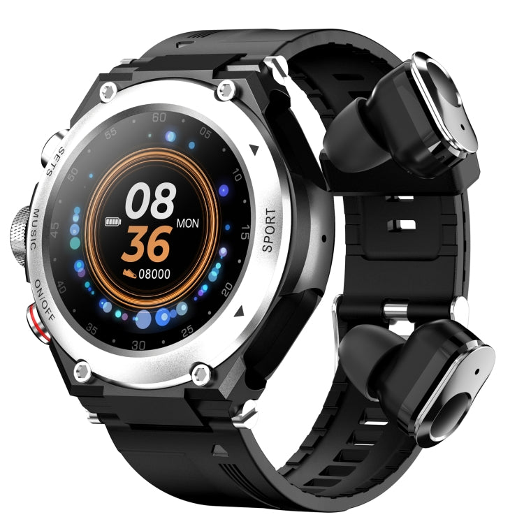 T92 1.28 inch IPS Touch Screen 2 in 1 Bluetooth Headset Smart Watch, Support Heart Rate Monitoring/Bluetooth Music