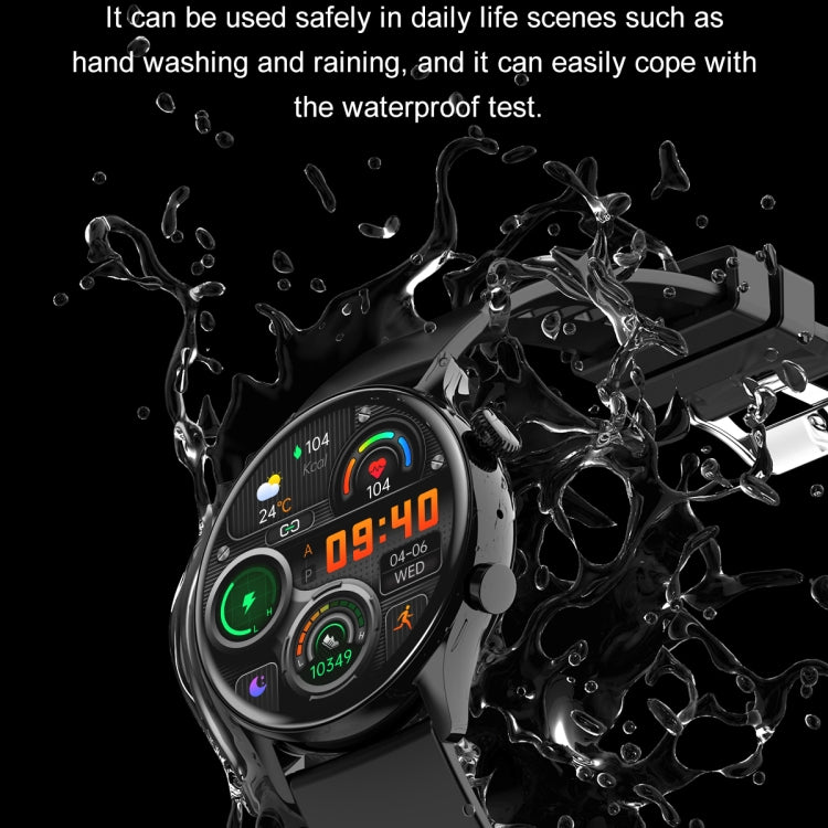 Ochstin 5HK8 Pro 1.36 inch Round Screen Blood Oxygen Blood Pressure Monitoring Bluetooth Smart Watch, Silicone, Leather, Steel