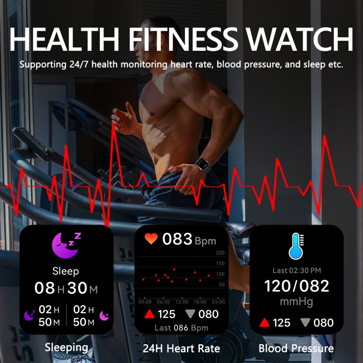 PG333 1.91 inch Waterproof Smart Sports Watch Support Heart Rate Monitoring / Blood Pressure Monitoring