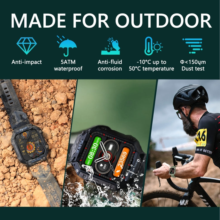 PG333 1.91 inch Waterproof Smart Sports Watch Support Heart Rate Monitoring / Blood Pressure Monitoring