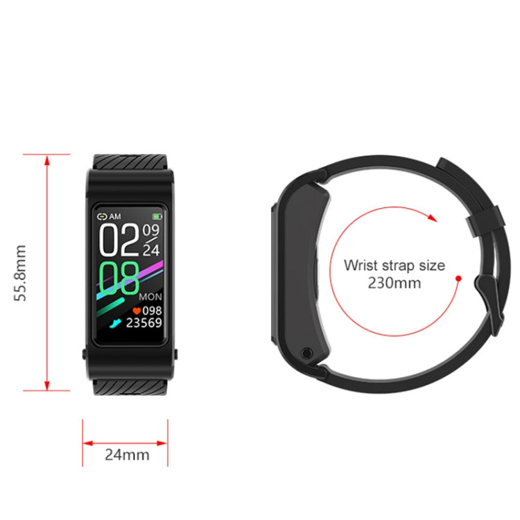 H21 1.14 inch Silicon Band Detachable Smart Watch Support Temperature Measurement / Bluetooth Call / Voice Control, Silicon Band (Red), Silicon Band (Black)