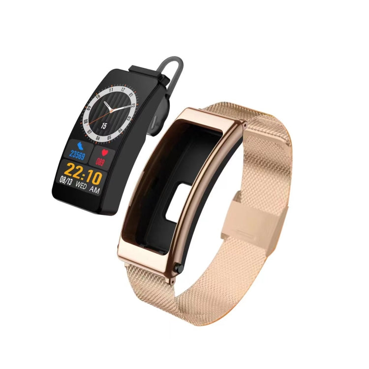 K13 1.14 inch Steel Band Earphone Detachable Smart Watch Support Bluetooth Call, Steel Band (Black), Steel Band (Gold)