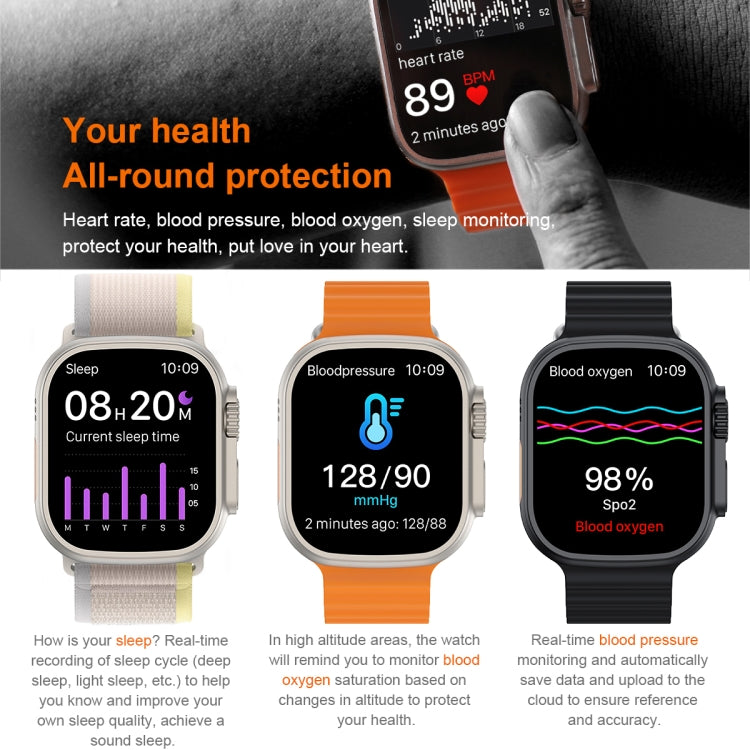 S800 Ultra Max 1.96 inch TFT Screen Smart Watch, Support Heart Rate / Blood Pressure Monitoring