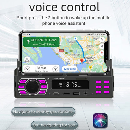 SWM D3400 Car Bluetooth MP3 Player Support Smart Voice Assistant / FM