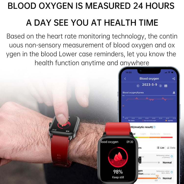 ET540 1.91 inch IP67 Waterproof Silicone Band Smart Watch, Support ECG / Non-invasive Blood Glucose Measurement, ET540 (Black), ET540 (Blue), ET540 (Red)