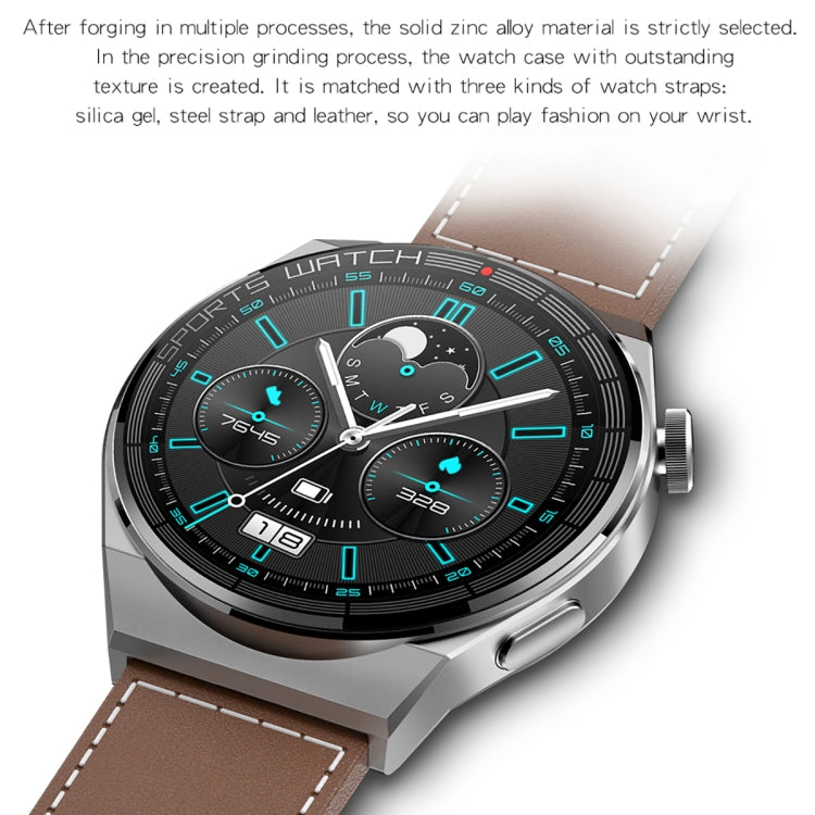 KT62 1.36 inch TFT Round Screen Smart Watch Supports Bluetooth Call/Blood Oxygen Monitoring, Silicone Strap, Leather Strap, Steel Strap