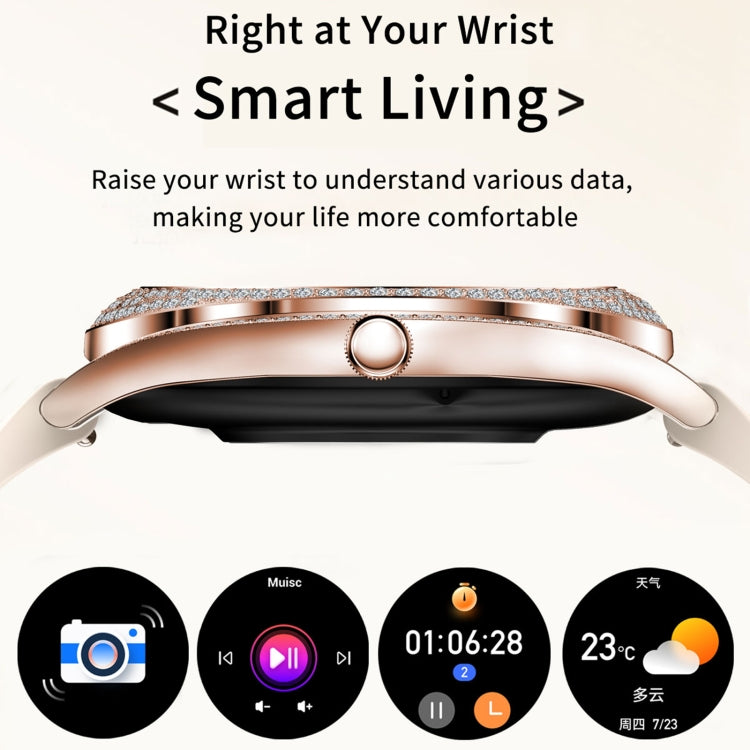 V66 1.28inch BT5.0 Smart Watch Support Heart Rate/ Sleep Detection, Steel Strap, Silicone Strap