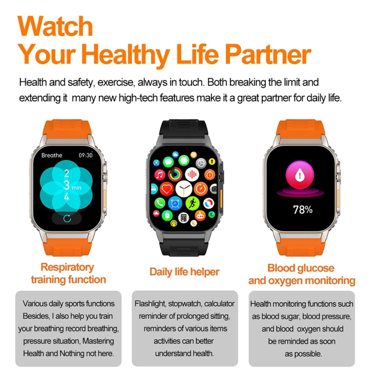 G41 Smart Bracelet, 2.01 inch IP67 Waterproof Smart Watch, Bluetooth Call / Heart Rate / Non-invasive Blood Glucose / HRV / MET