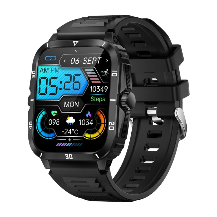 KT71 1.96 inch HD Square Screen Rugged Smart Watch Supports Bluetooth Calls/Sleep Monitoring/Blood Oxygen Monitoring