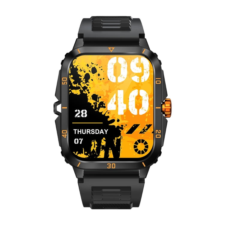 KT71 1.96 inch HD Square Screen Rugged Smart Watch Supports Bluetooth Calls/Sleep Monitoring/Blood Oxygen Monitoring