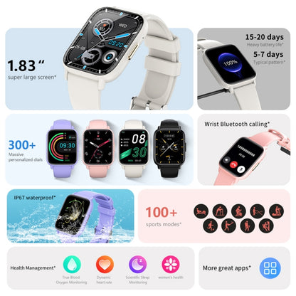 DM60+ 1.83 inch BT5.2 Smart Sport Watch, Support Bluetooth Call / Sleep / Blood Sugar / Blood Oxygen / Temperature / Heart Rate / Blood Pressure Health Monitor