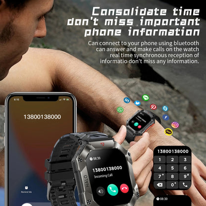 KR80 2.0 inch BT5.1 IP67 Sport Smart Watch, Support Bluetooth Call / Sleep / Blood Oxygen / Heart Rate / Blood Pressure Health Monitor