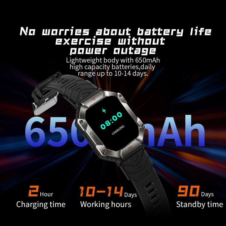 KR80 2.0 inch BT5.1 IP67 Sport Smart Watch, Support Bluetooth Call / Sleep / Blood Oxygen / Heart Rate / Blood Pressure Health Monitor