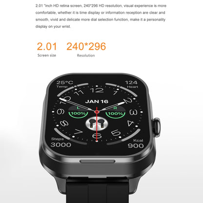 D8 Pro 2.01 inch 2 in 1 Bluetooth Earphone Steel Strap Smart Watch, Support NFC with Cover