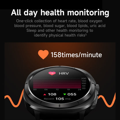 ET492 1.43 inch AMOLED Screen Silicone Strap Smart Watch Supports ECG/Blood Sugar Monitoring