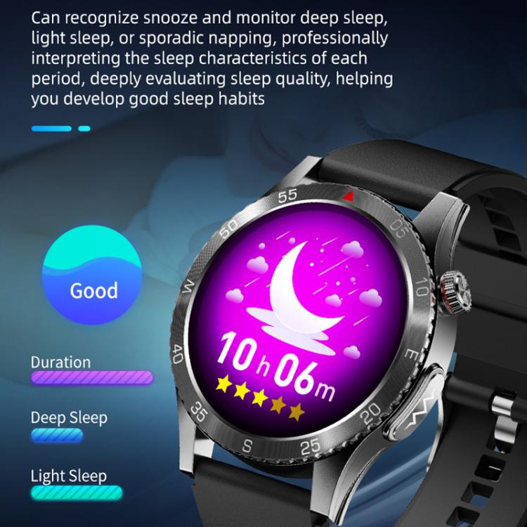 H9 1.43 inch Silicone Strap ECG Smart Watch Supports Bluetooth Calls/Smart Voice Assistant